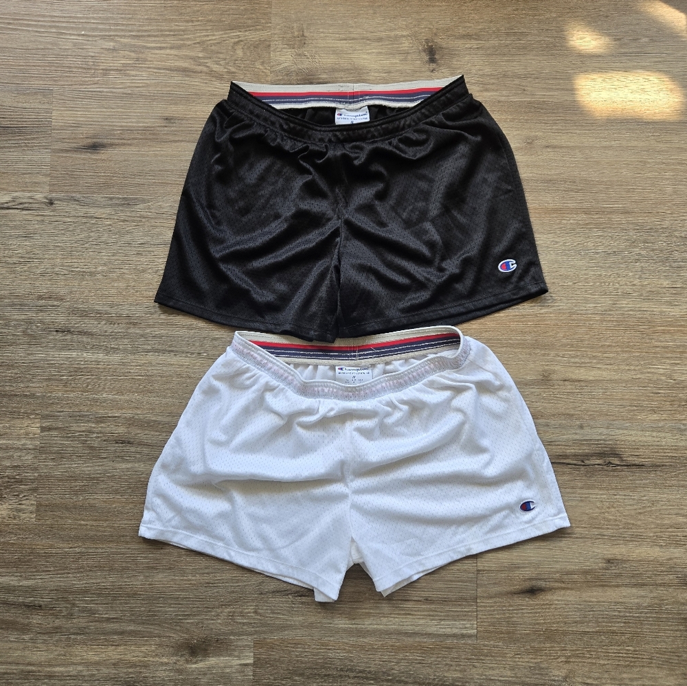 Champion White and Black Athletic Shorts Set